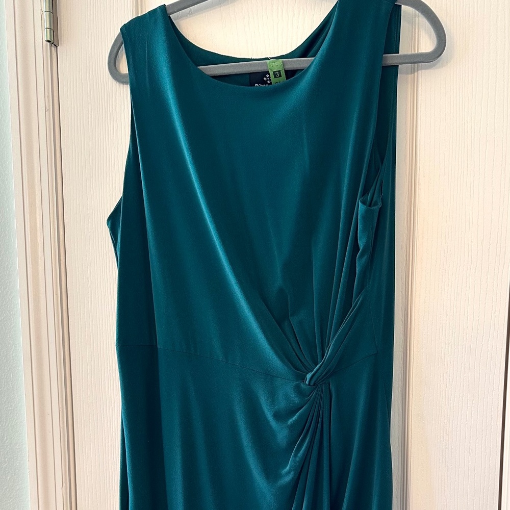 Teal Sleeveless Draped Dress